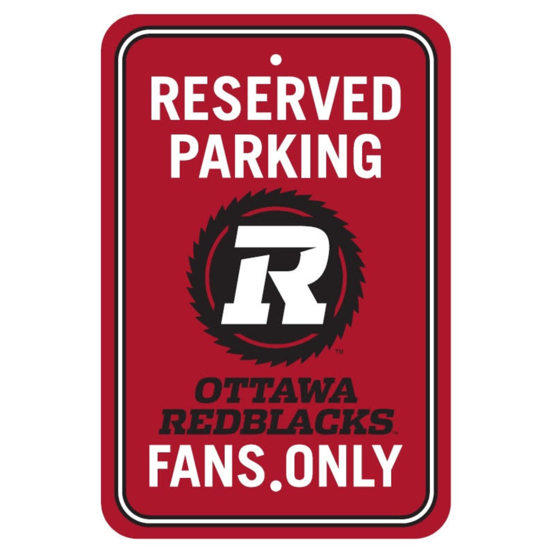 REDBLACKS RESERVED PARKING SIGN